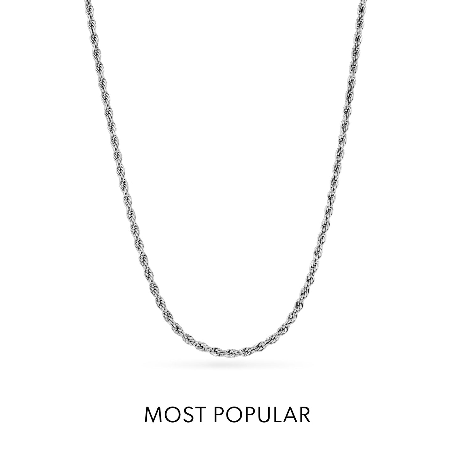 Layering Small Rope Chain Necklace (Silver)