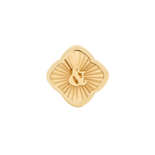 Rosette Textured Clover Charms (Gold) - &