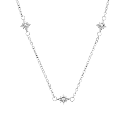 Mother of Pearl Cushion Necklace (Silver)