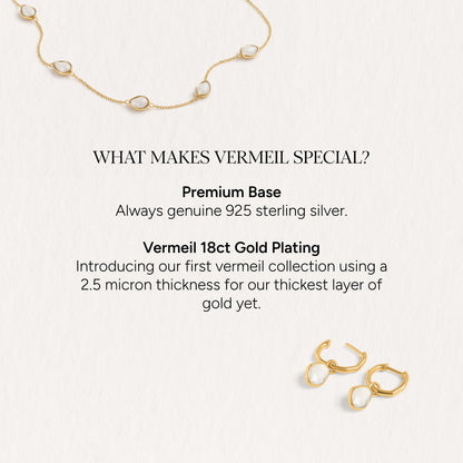 Signature Cut White Quartz Huggie Earrings (Gold)
