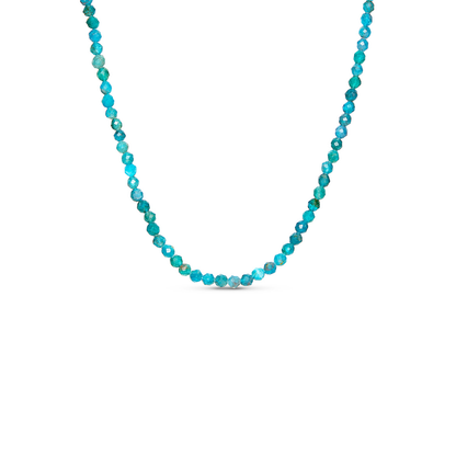 Layering Blue Apatite Beaded Necklace (Silver)