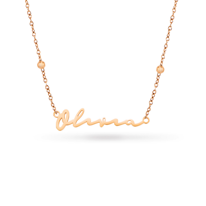 Fine Signature Name Necklace (Rose Gold)