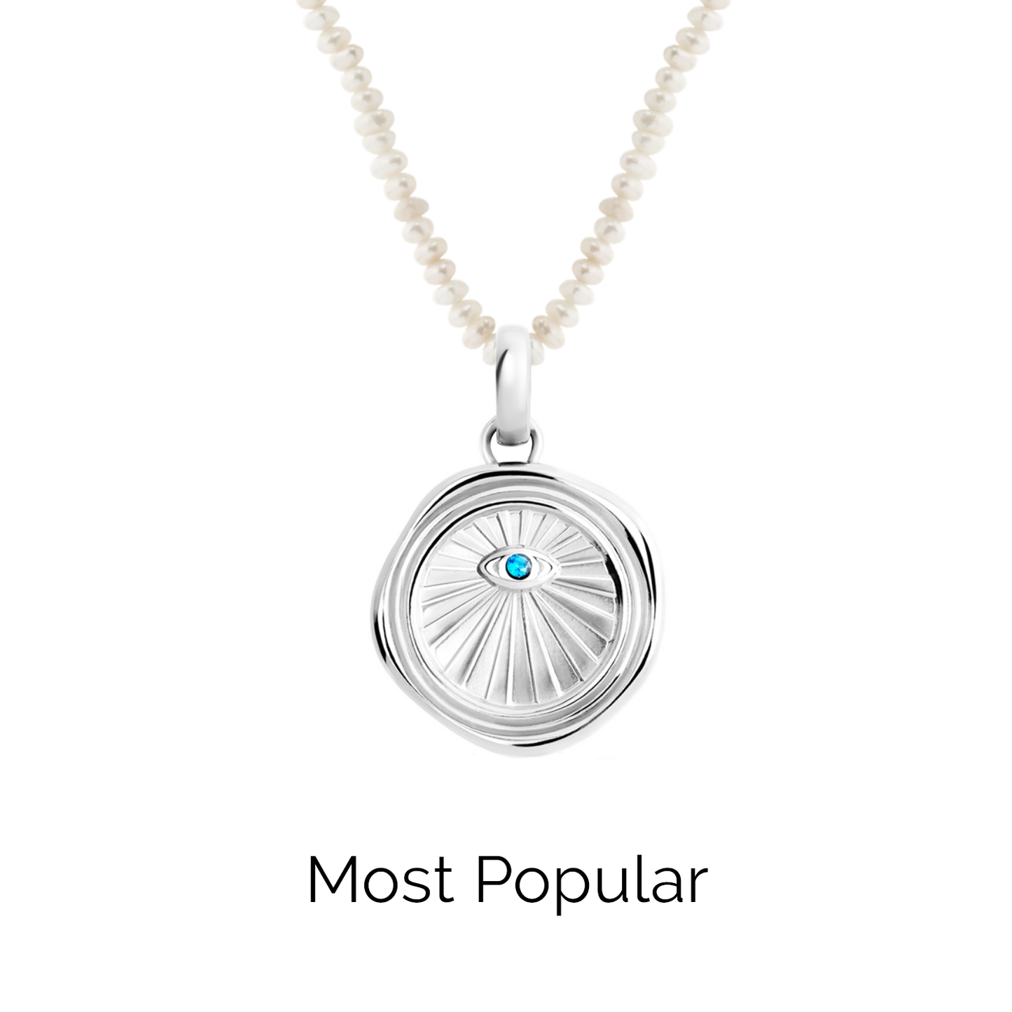 Layering Mini Pearl Beaded Chain Necklace (Silver)