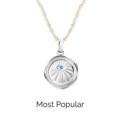 Layering Mini Pearl Beaded Chain Necklace (Silver)