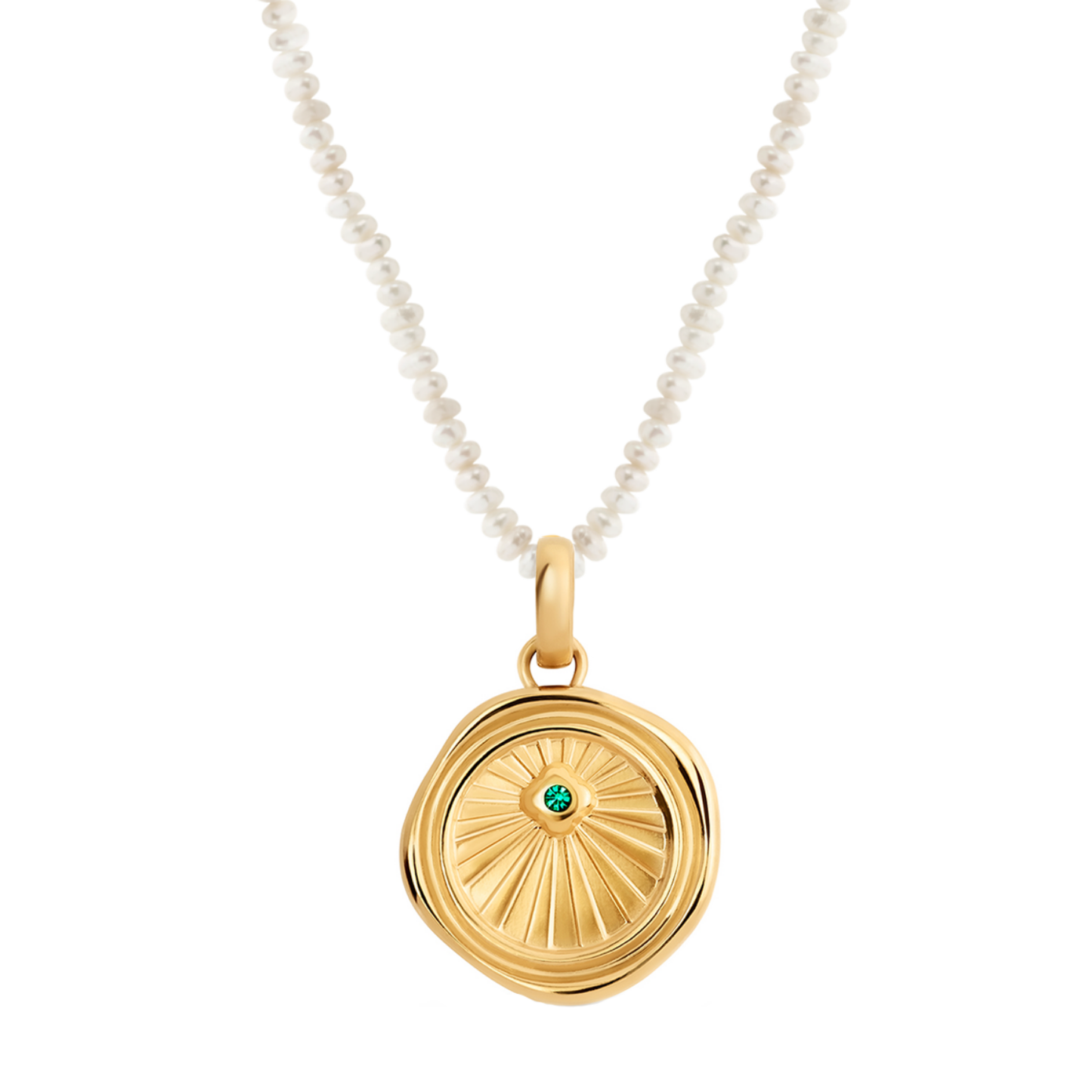 Layering Mini Pearl Beaded Chain Necklace (Gold)