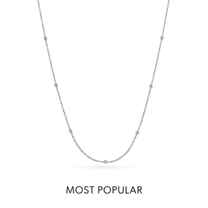 Layering Sphere Chain Necklace (Silver)