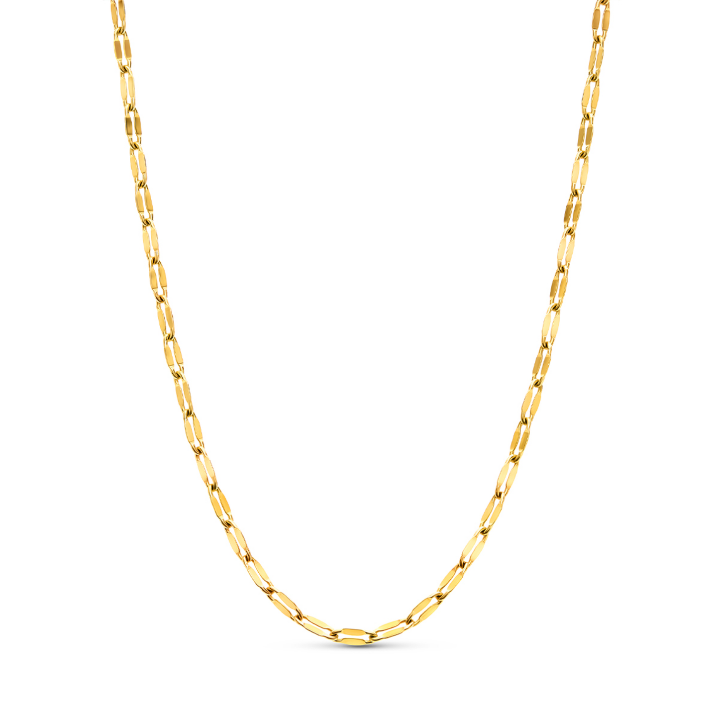 Blue Lace Agate Cushion Necklace (Gold)