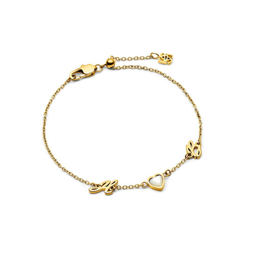 Made Mine Initials & Birthstone Bracelet - Gold