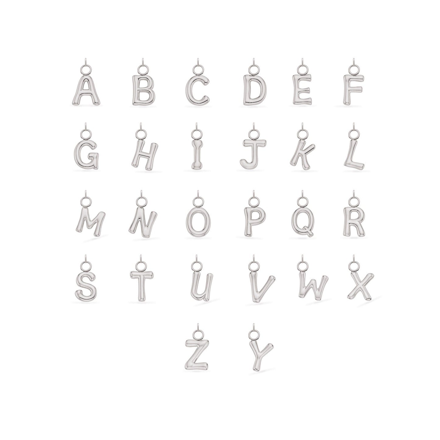 Mini Molten Initial Charm (Silver)