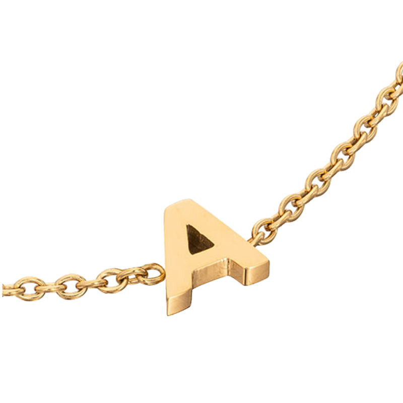 Birthstone & Made Mine Letter Bracelet (Gold)
