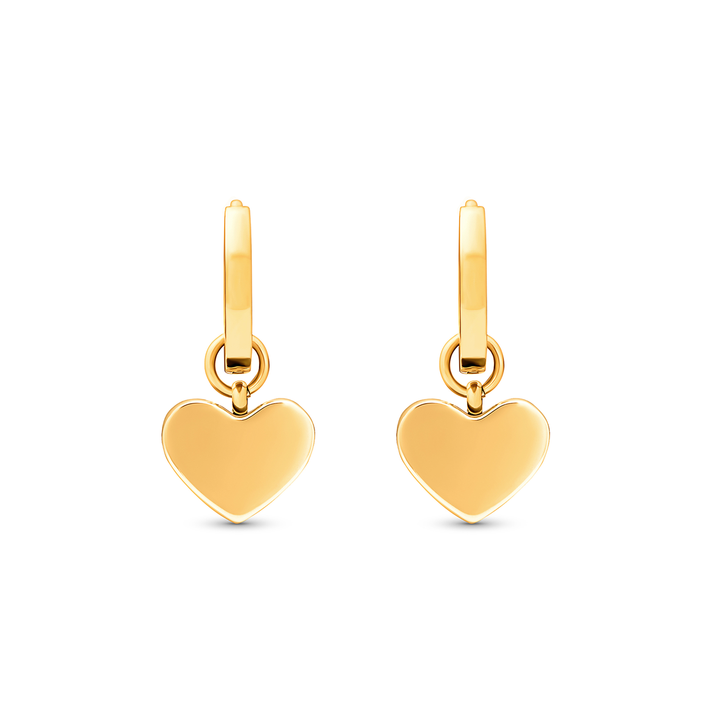 Mother of Pearl Heart Huggie Earrings (Gold)