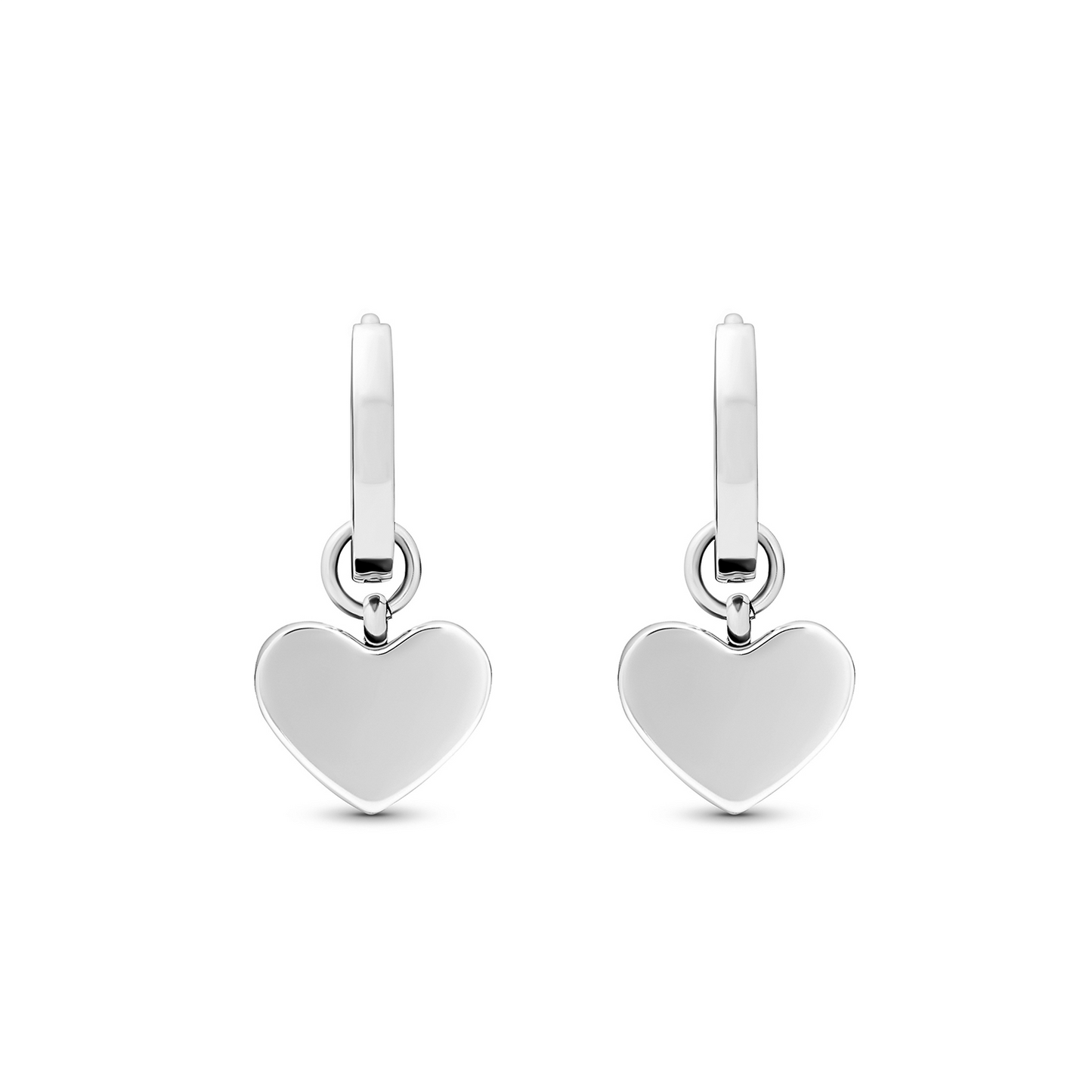 Africa Jade Heart Huggie Earrings (Silver)