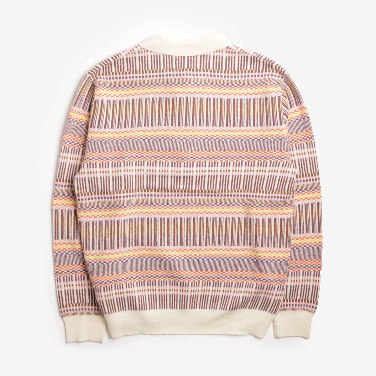 Beams Plus Half Zip Jacquard Knit Polo Shirt