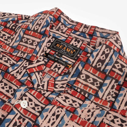 Beams Plus Open Collar Block Print Shirt