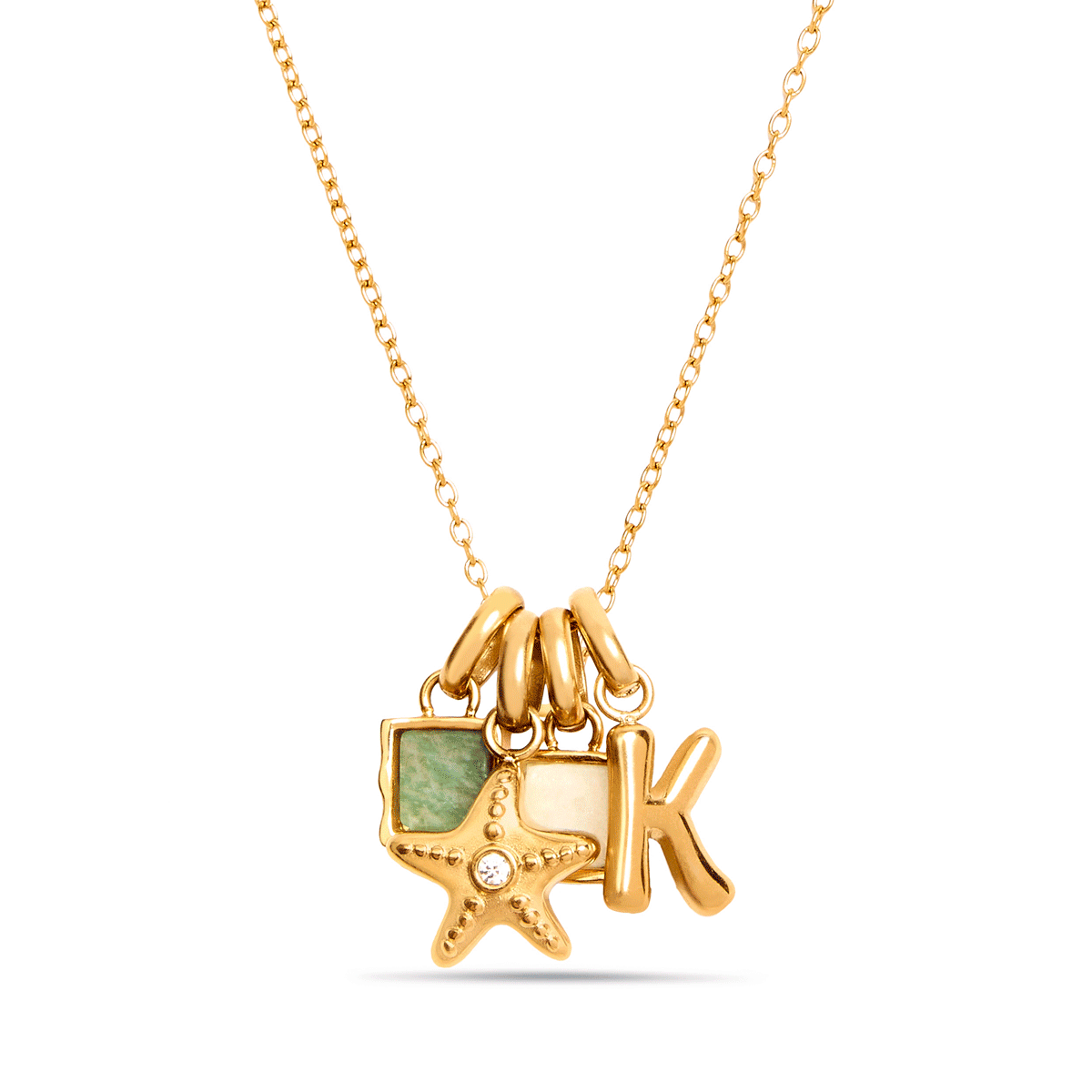 Ocean Cluster Pendant Necklace (Gold)