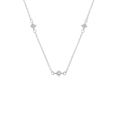 Mother of Pearl Cushion Necklace & Earrings Set (Silver)