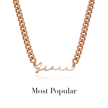 Signature Name Necklace - Rose Gold