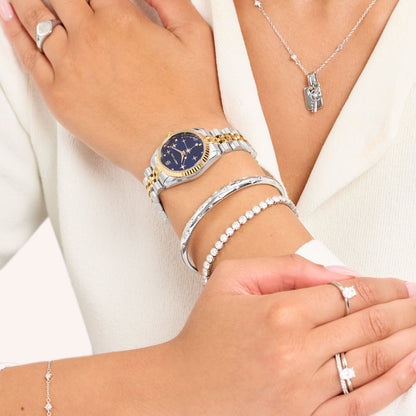 Custom Moon and Back Bangle (Silver)