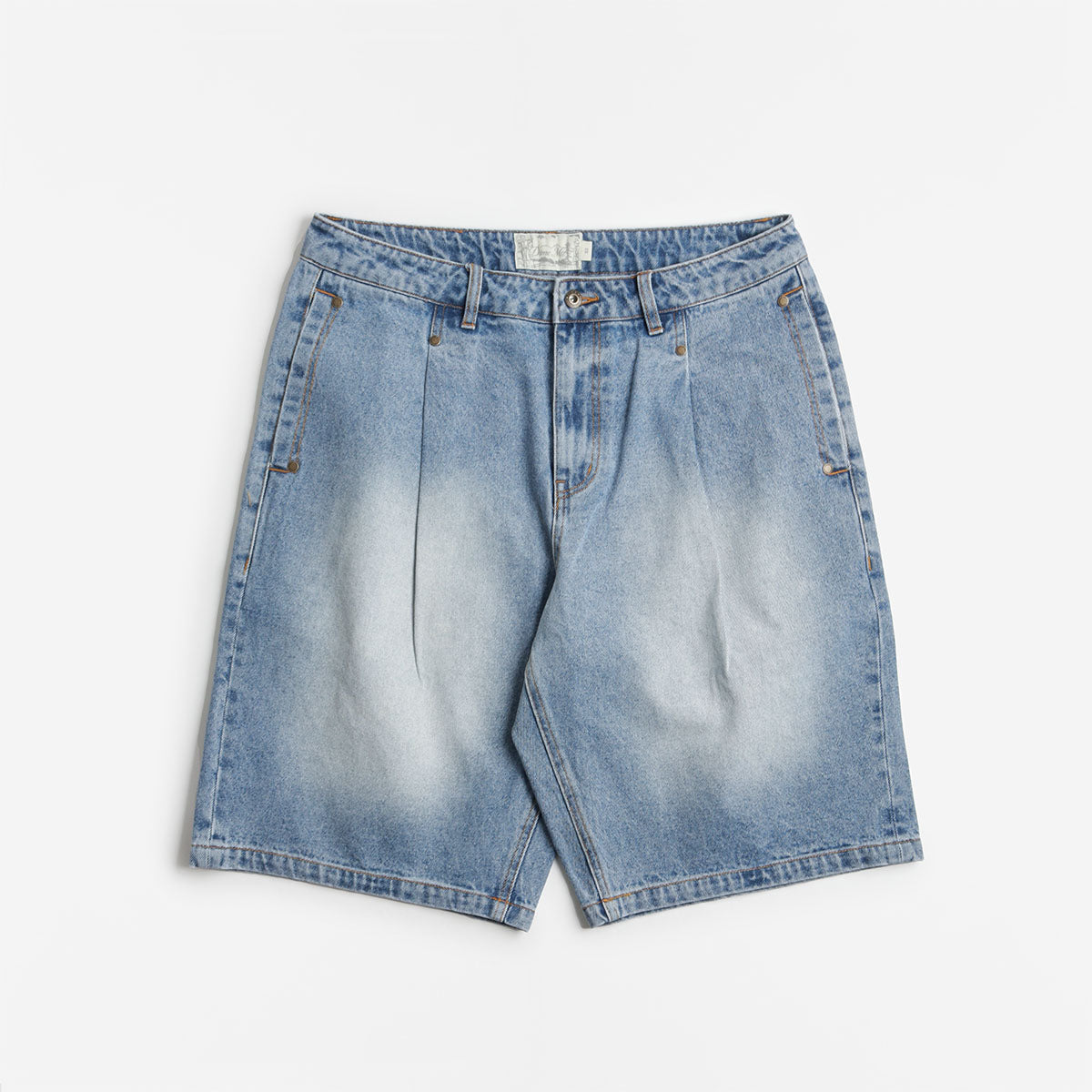 Dime Pleated Denim Shorts