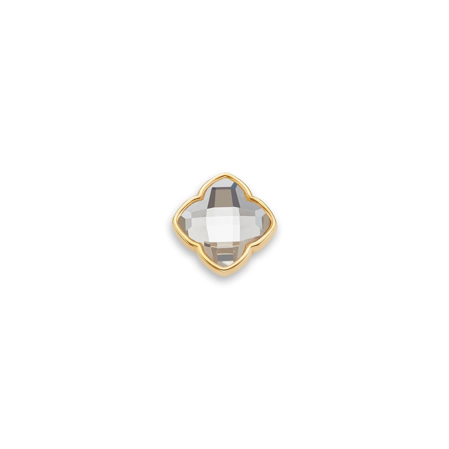 Faceted Birthstone Clover Pendant (Gold)