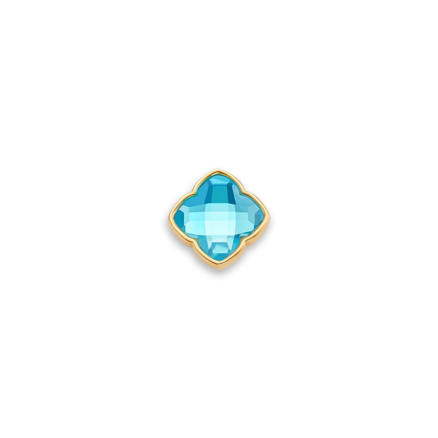 Faceted Birthstone Clover Pendant (Gold)