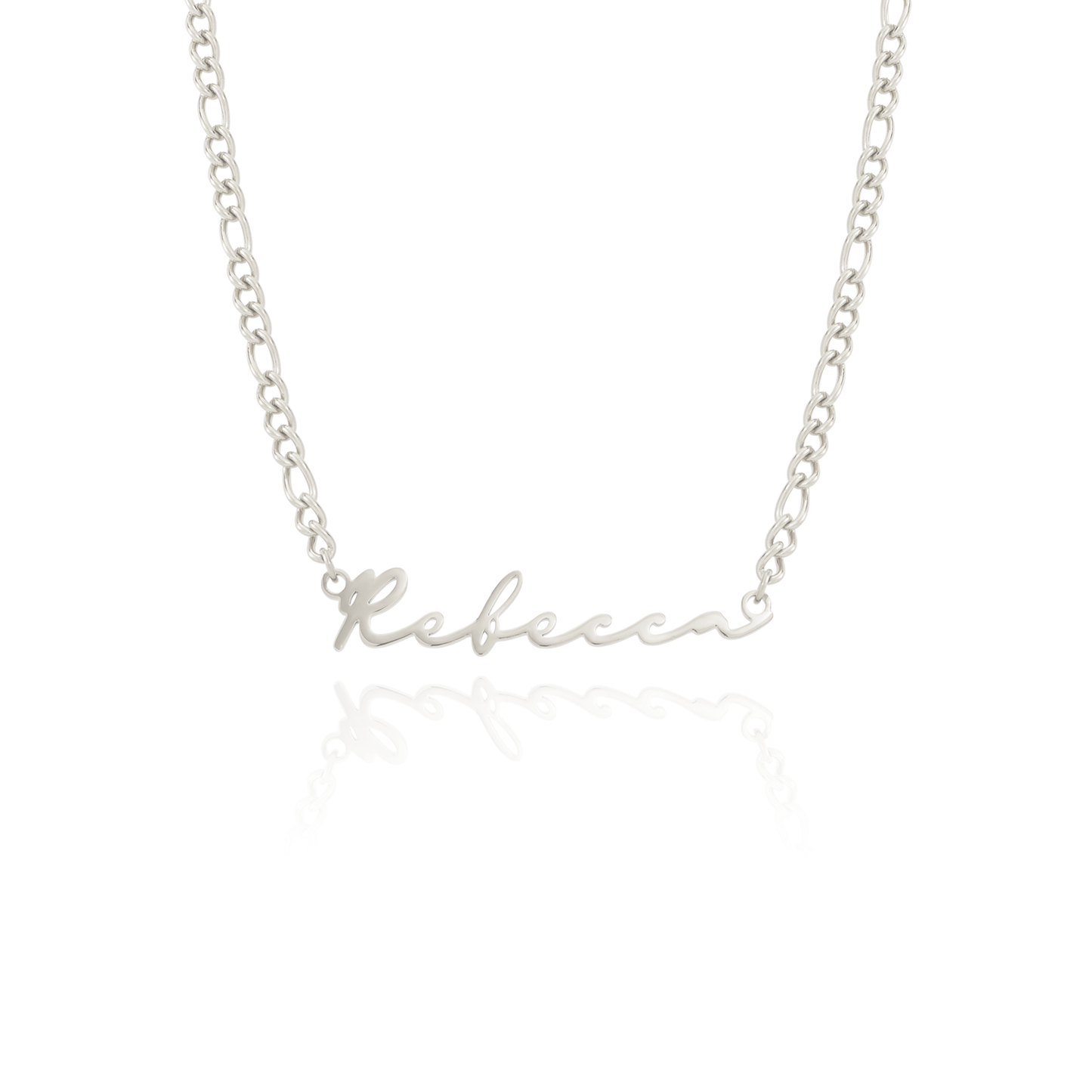 Matching 'Mini & Me' Signature Name Necklace Set (Silver)