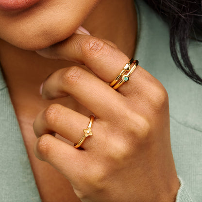 Fine Molten Organic Birthstone Ring (Gold)