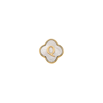 Pearl Clover Charms (Gold) - Initials
