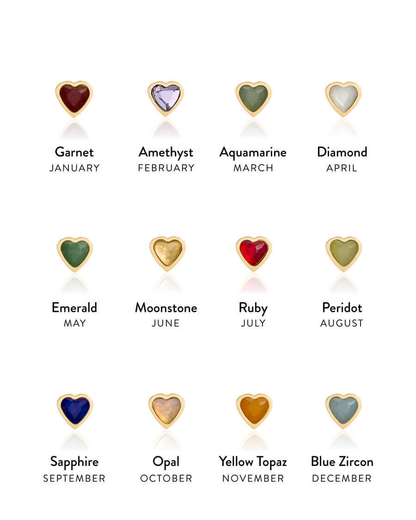 Mini Heart Birthstone Bracelet (Gold)