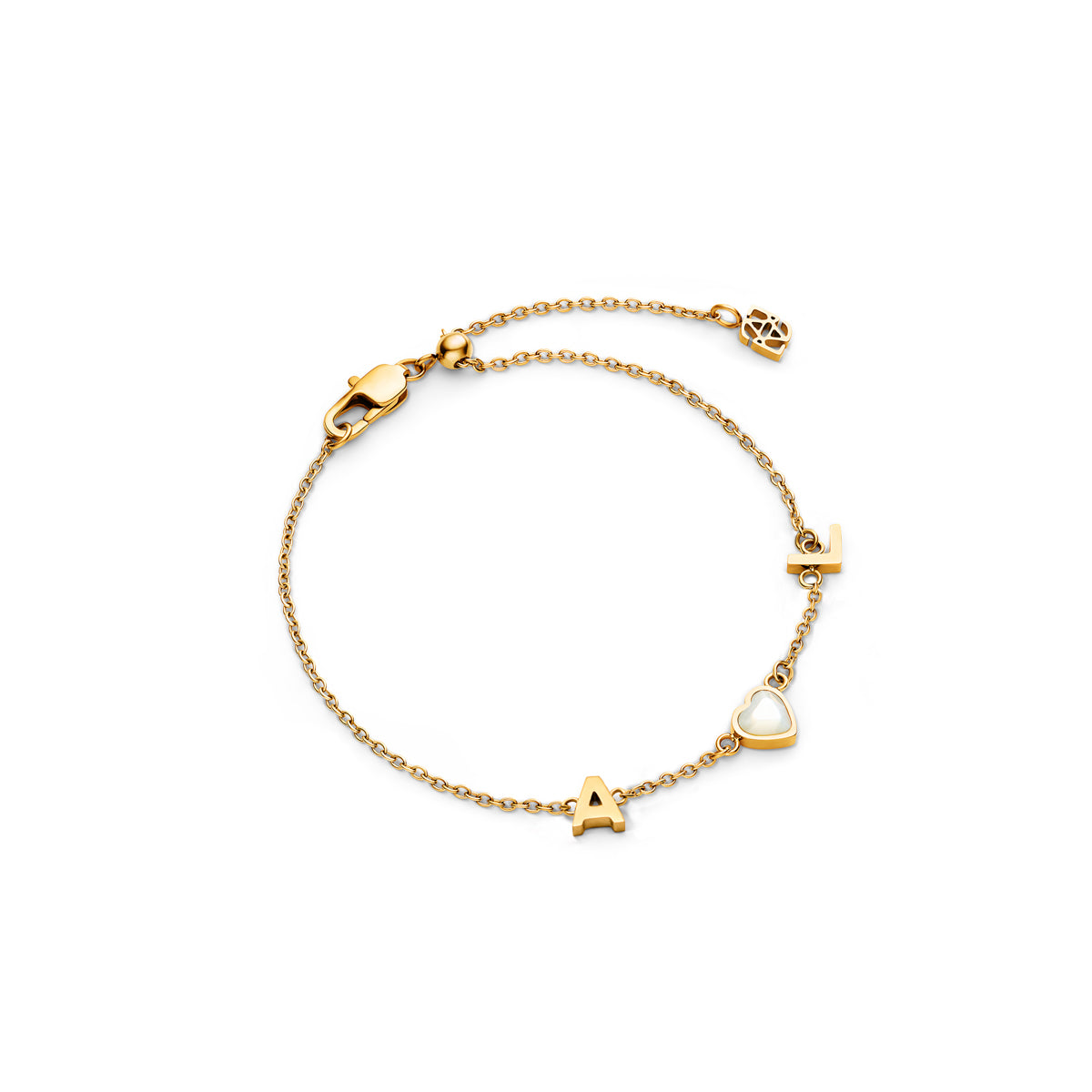 Made Mine Initials & Birthstone Bracelet (Gold)