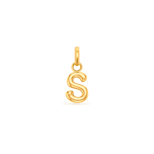 Mini Molten Initial Pendant (Gold)