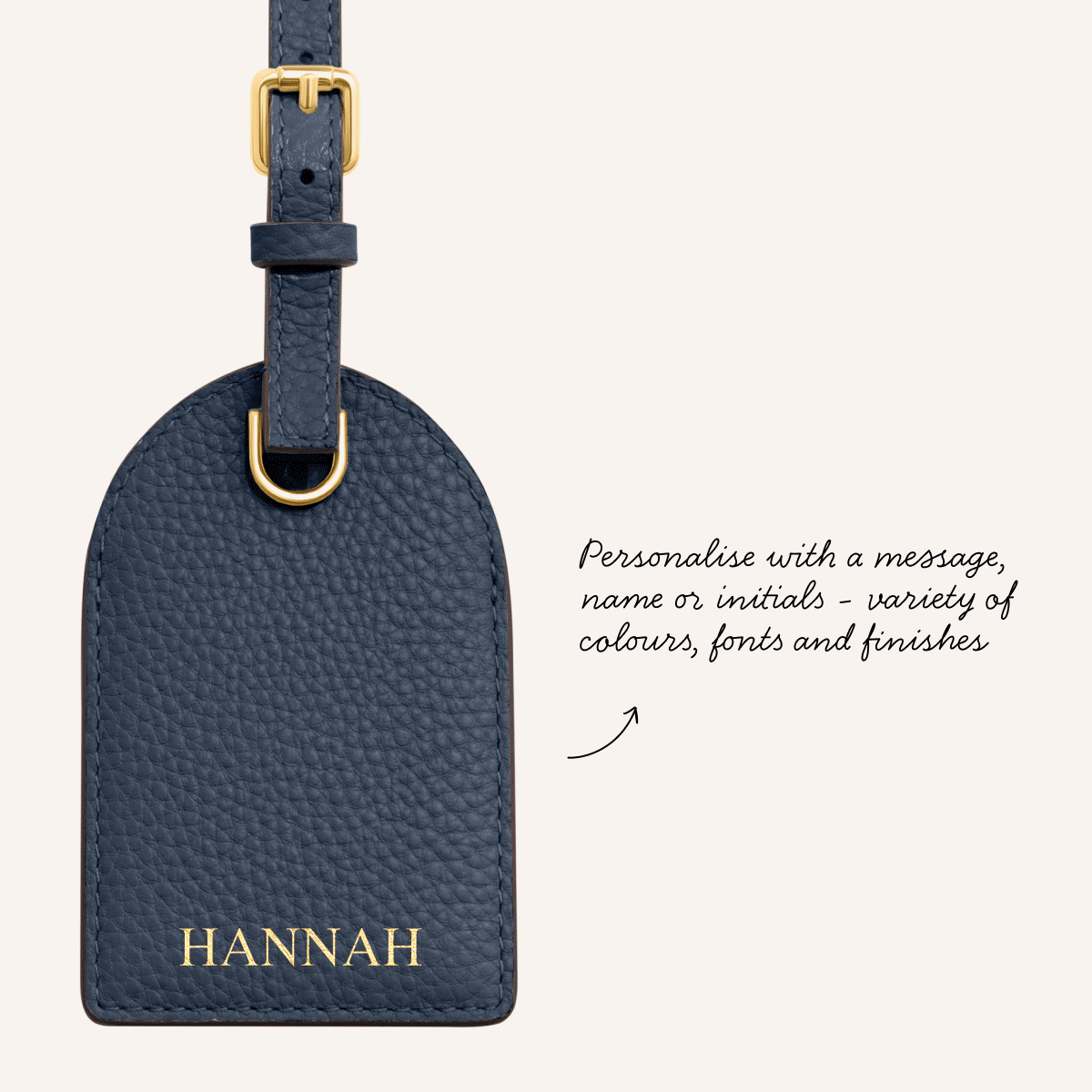 Leather Luggage Tag (Powder Blue)