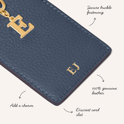 Leather Luggage Tag (Navy)