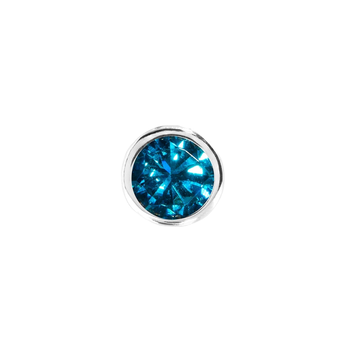 Birthstone Huggie Charm (Silver)