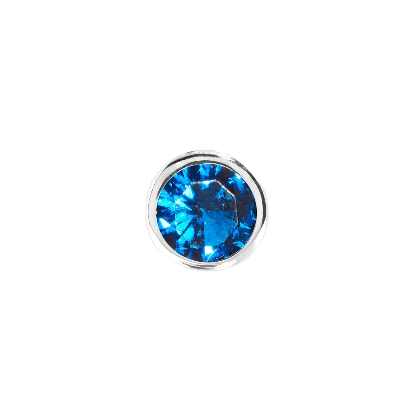 Birthstone Huggie Charm (Silver)