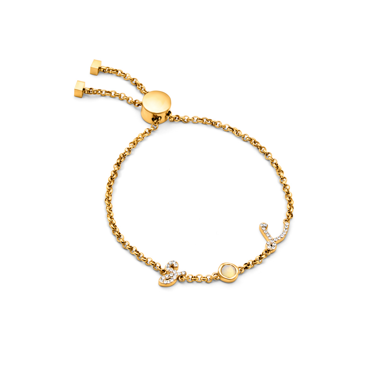 Made Mine Initials & Birthstone Bracelet - Gold