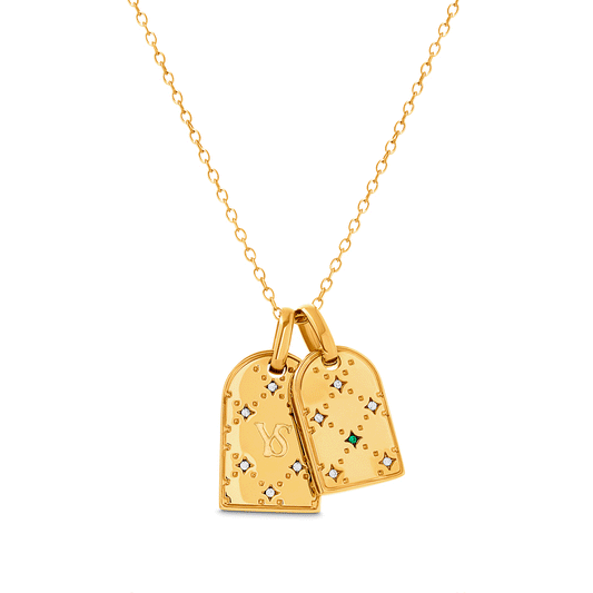 Double Monogram Necklace (Gold)