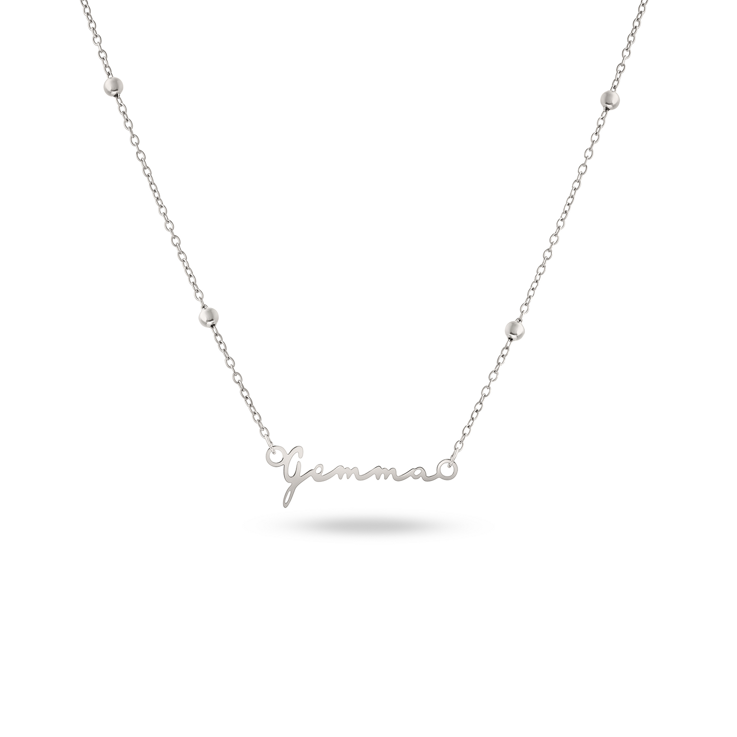 Mini Signature Name Necklace (Silver)