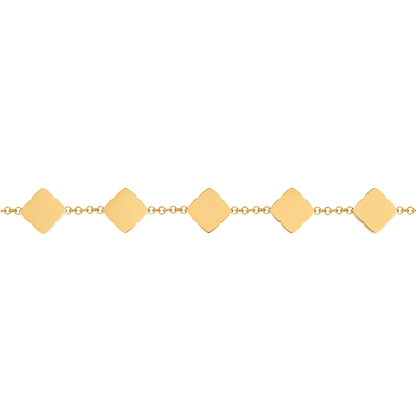 Blue Lace Agate Clover Bracelet (Gold)