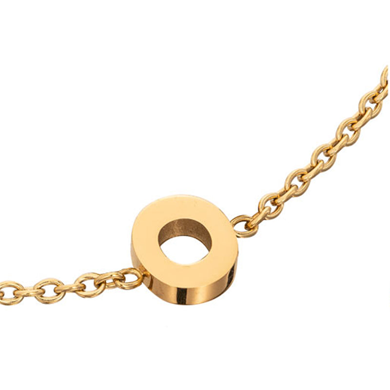 Birthstone & Made Mine Letter Bracelet (Gold)