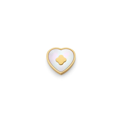 Black Enamel Heart Charms (Silver) - Initials