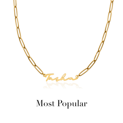 Signature Name Necklace - Gold