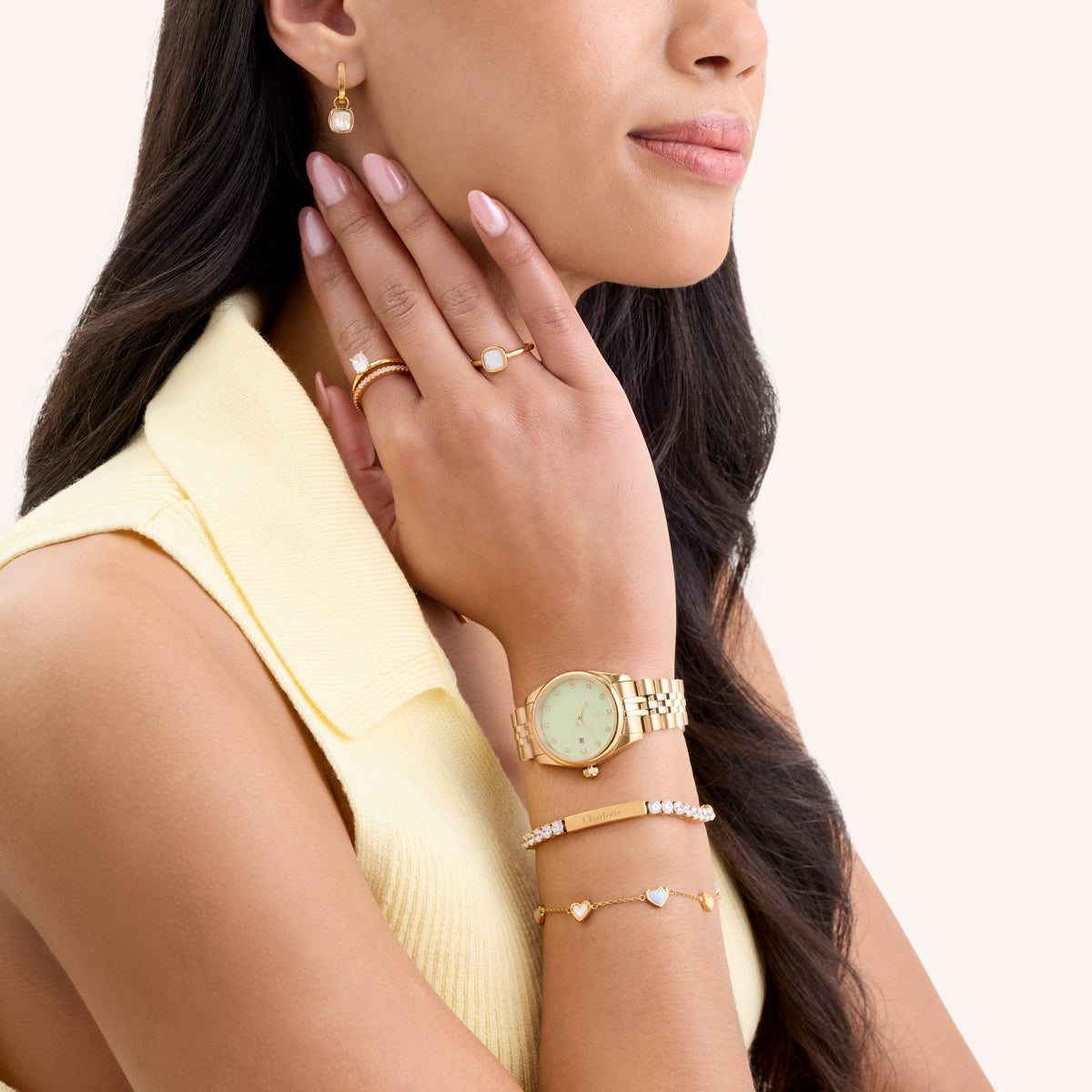 Mint Green Belgravia 30 Watch (Gold)