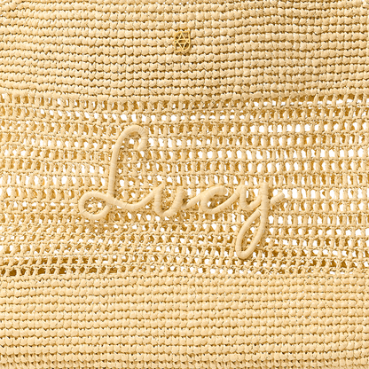 Personalised Raffia Tote Bag (Natural)