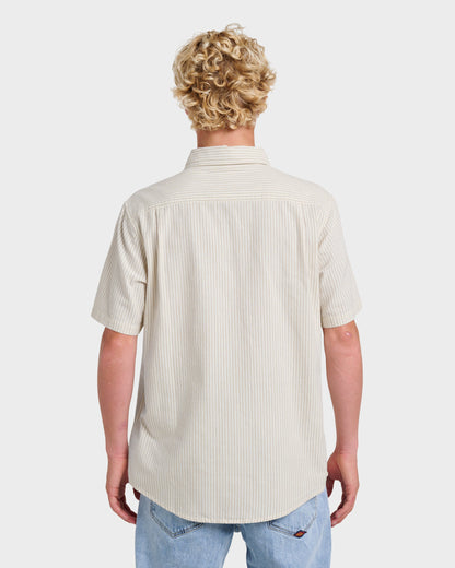 Oxford Stripe Classic Short Sleeve Shirt - Moonstruck