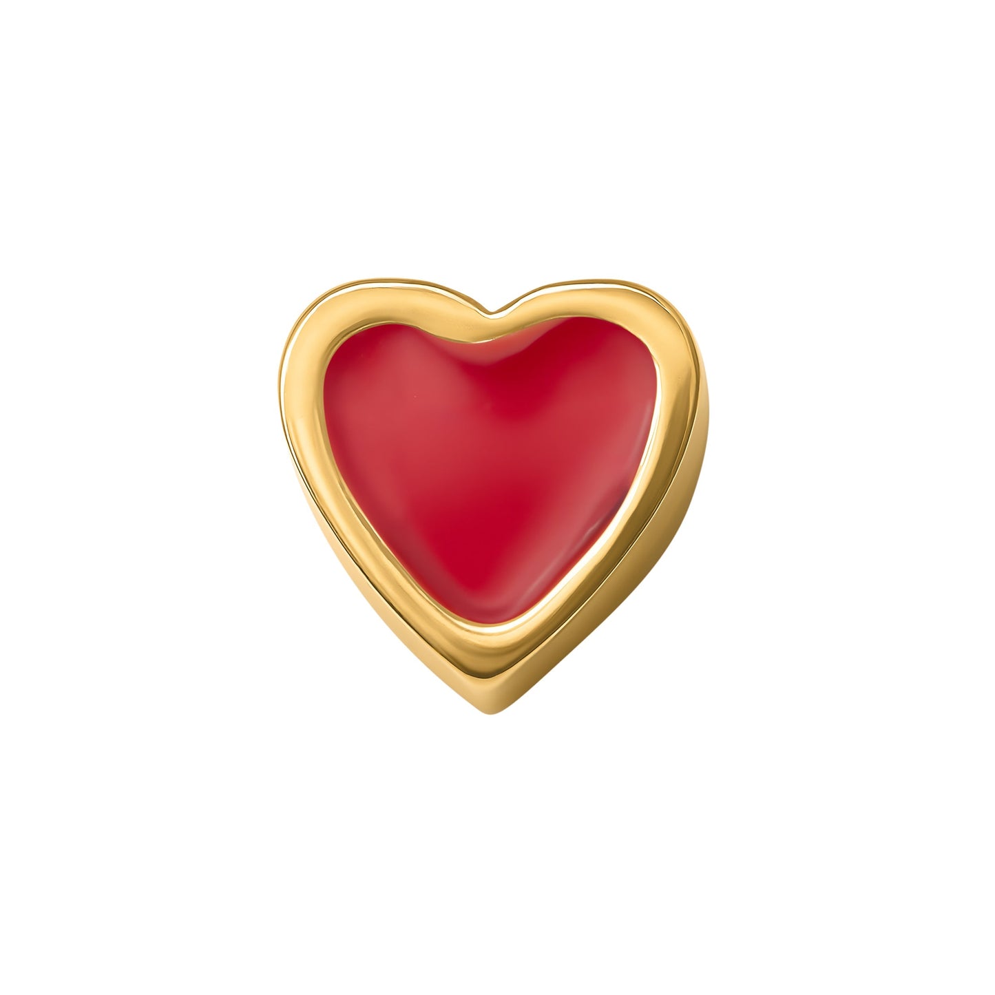 Red Heart Necklace Charm (Gold)