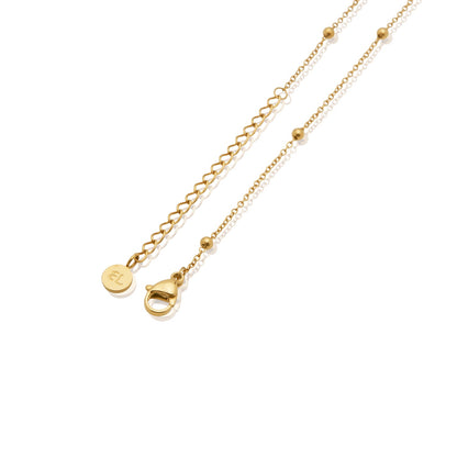 Personalised Initial & Birthstone Necklace - Gold