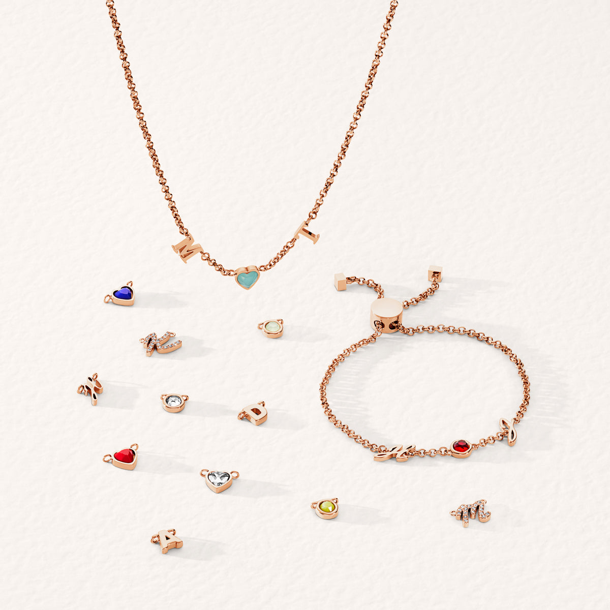 Made Mine Charms - Heart Birthstone Charms (Rose Gold)