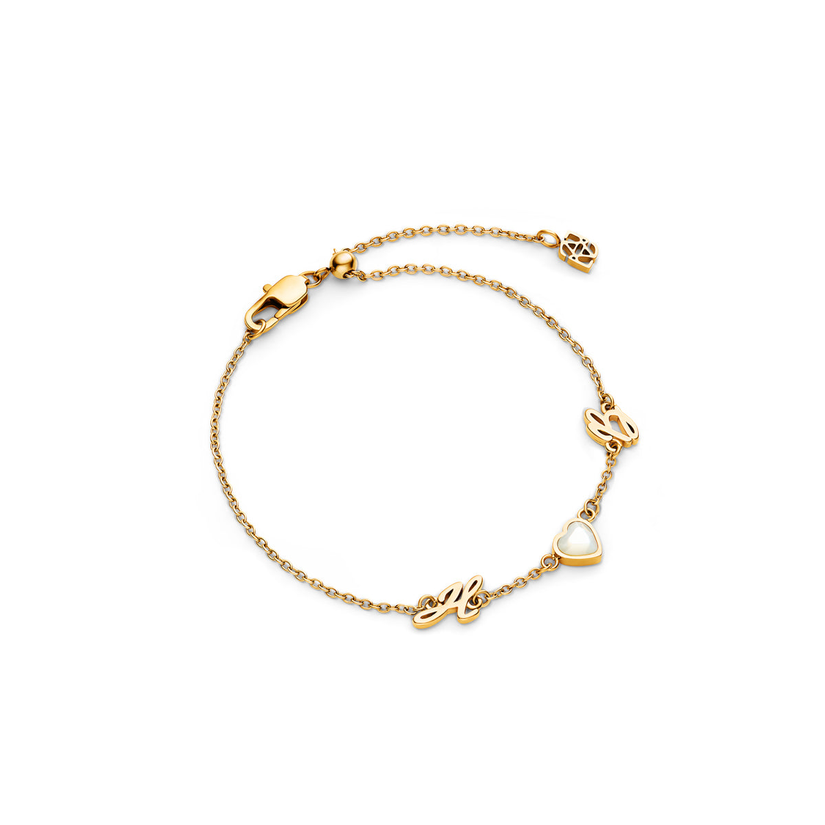 Made Mine Initials & Birthstone Bracelet - Gold