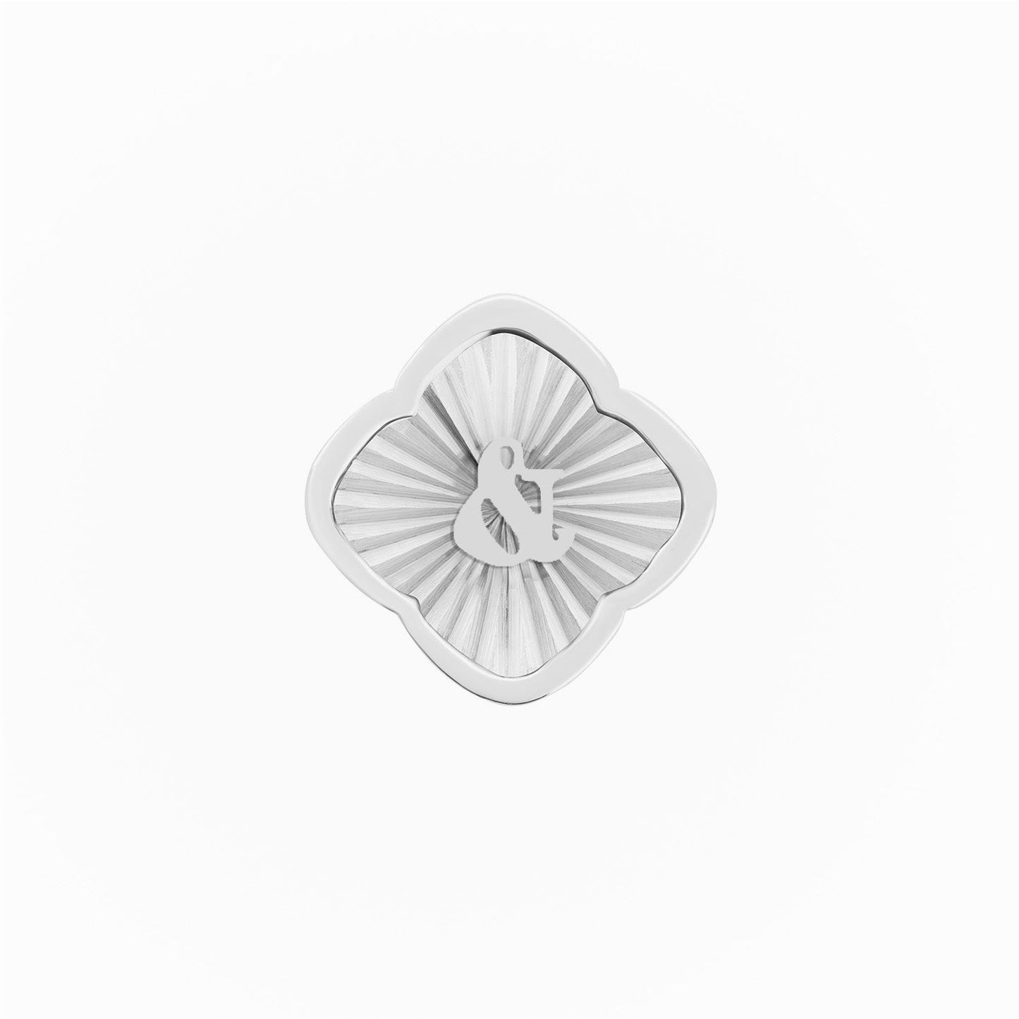 Rosette Textured Clover Charms (Silver) - &